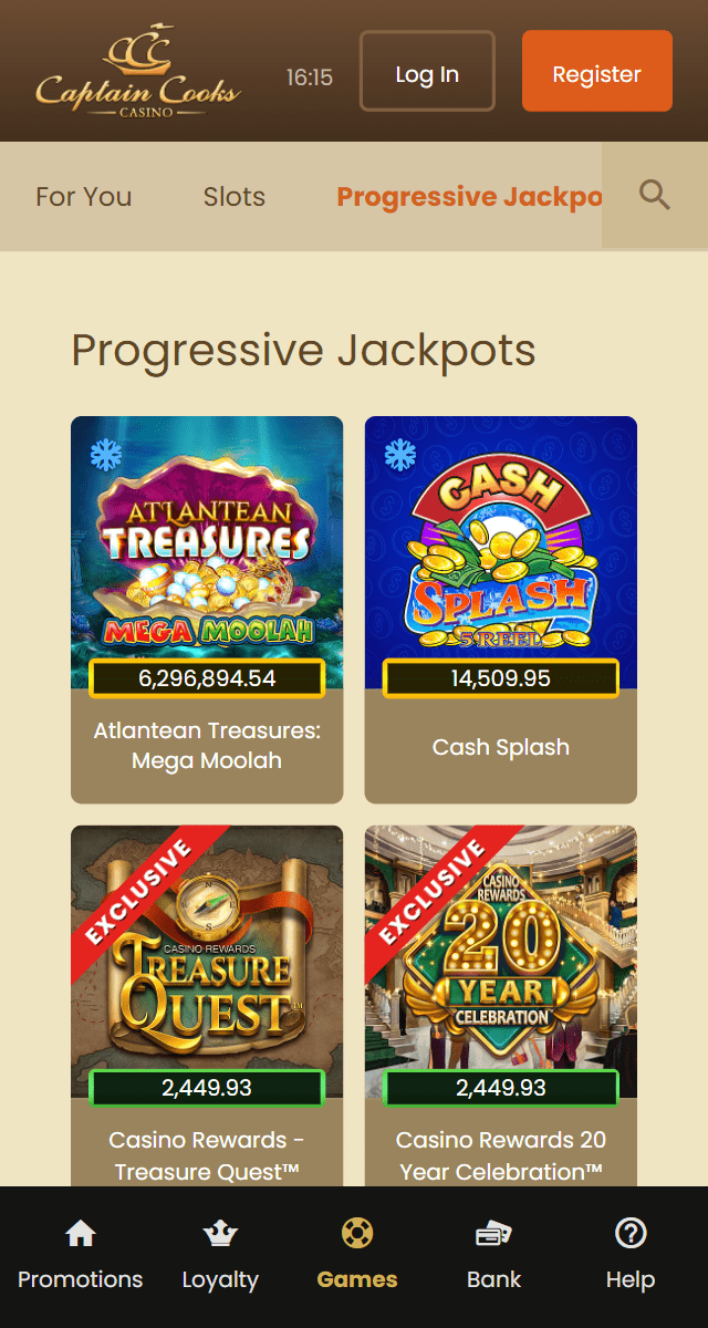Captain Cooks Casino jackpot