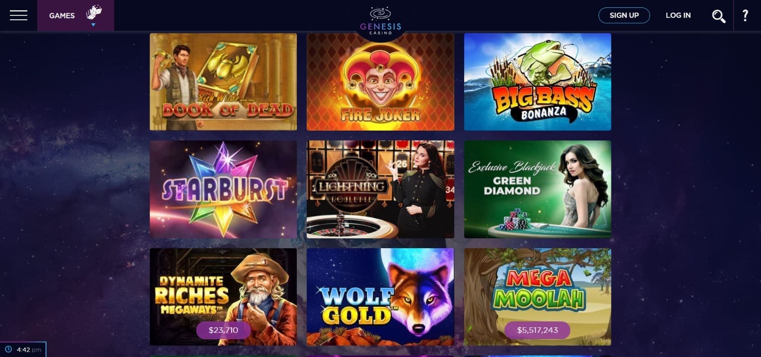Genesis Casino slot machines