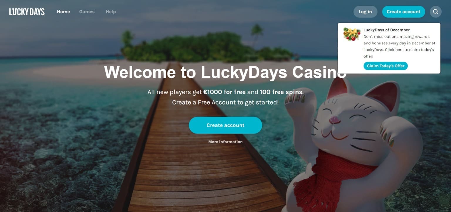 Official website of the Luckydays Casino