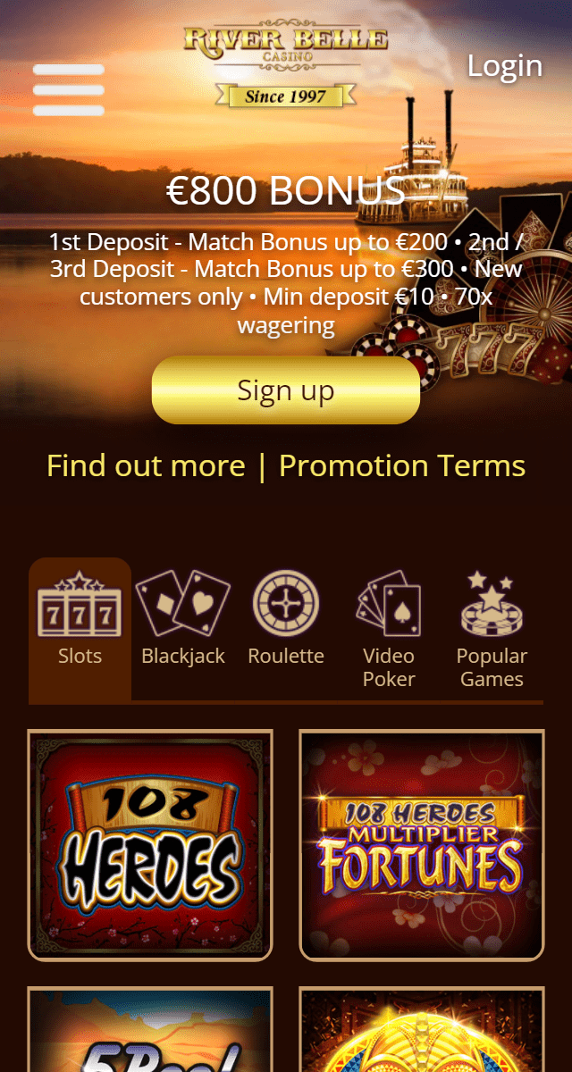 RiverBelle Casino mobile application