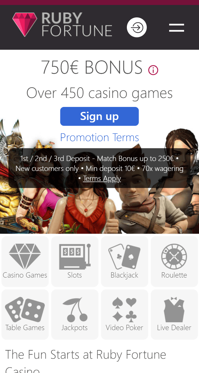 Ruby Fortune Casino mobile application