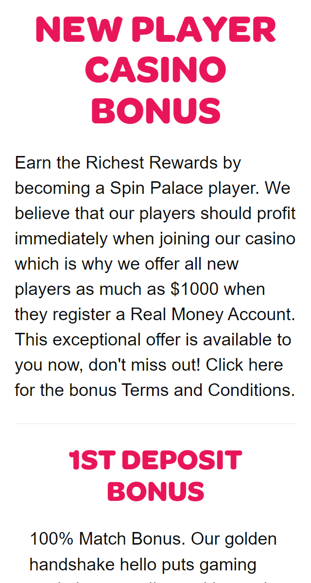 Spin Palace Casino apk bonuses