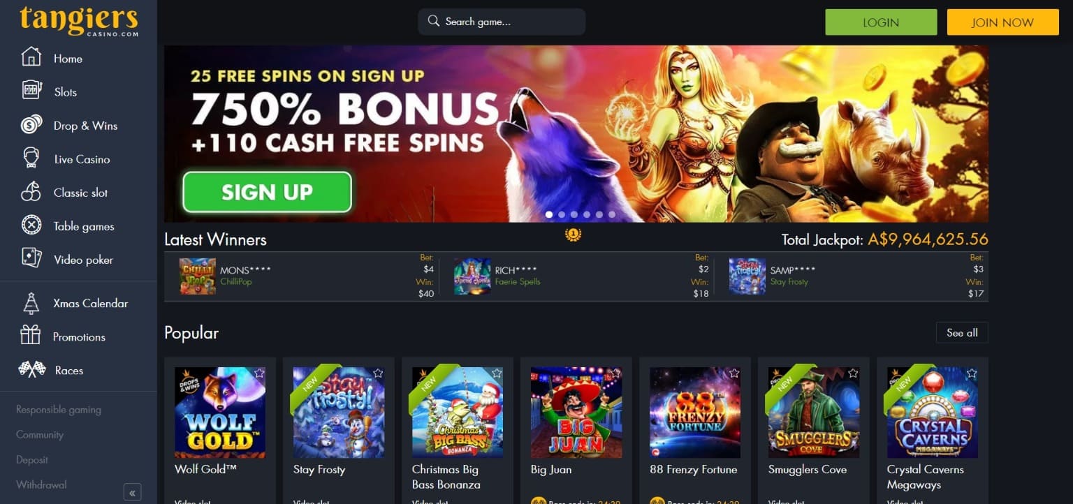Official website of the Tangiers Casino