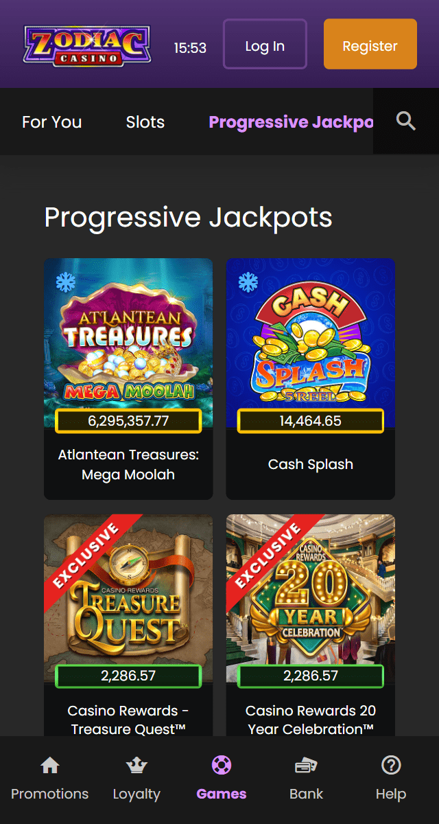 Zodiac Casino jackpot