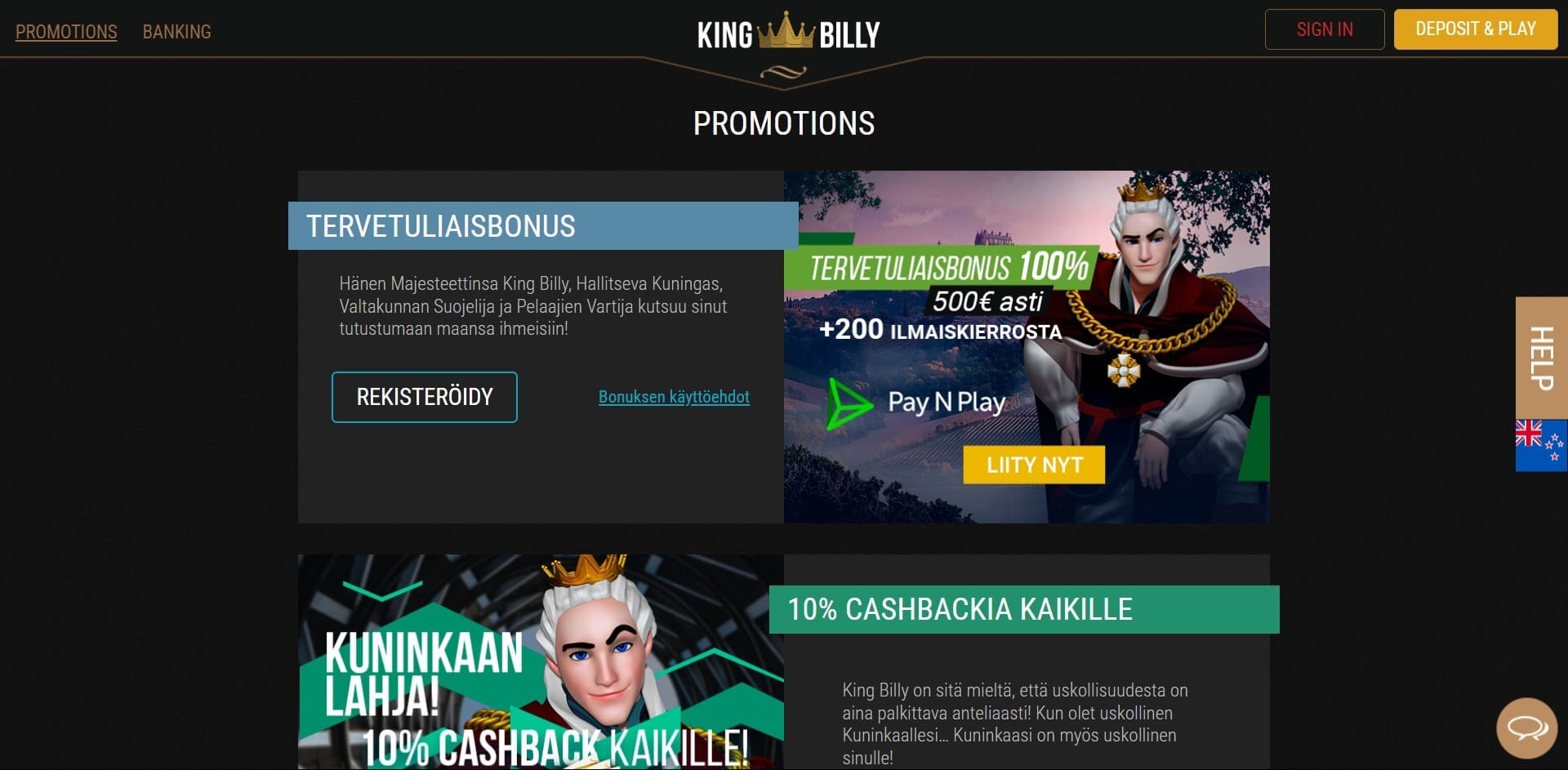 king billy casino bonus codes 2020