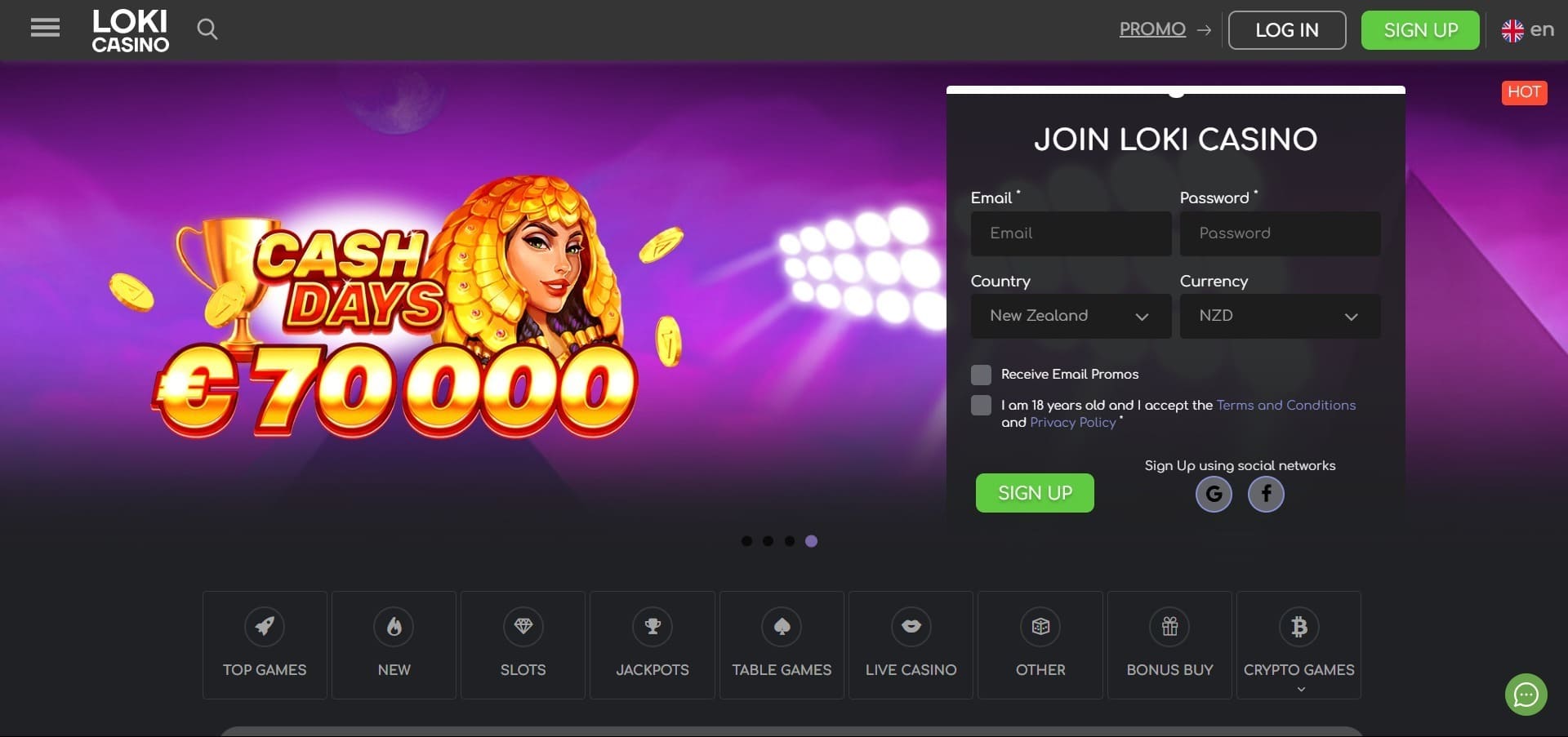 Official website of the Loki Casino