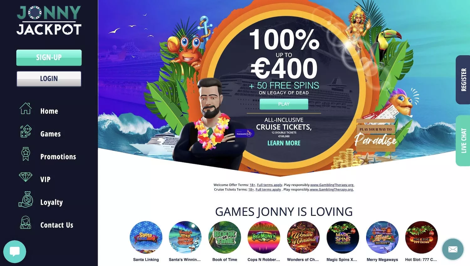 Jonny Jackpot Casino Bonuses